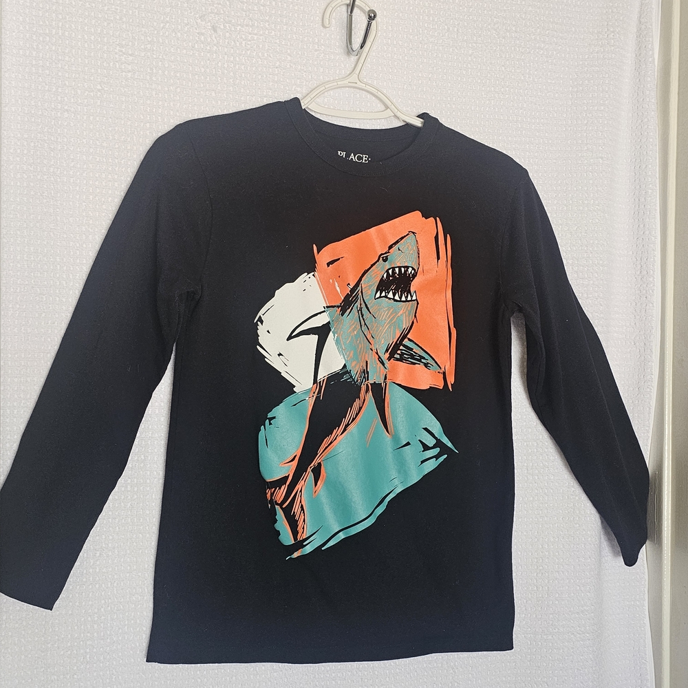Kid's Top Place Black and Orange Long‎ Sleeve Graphic Tee